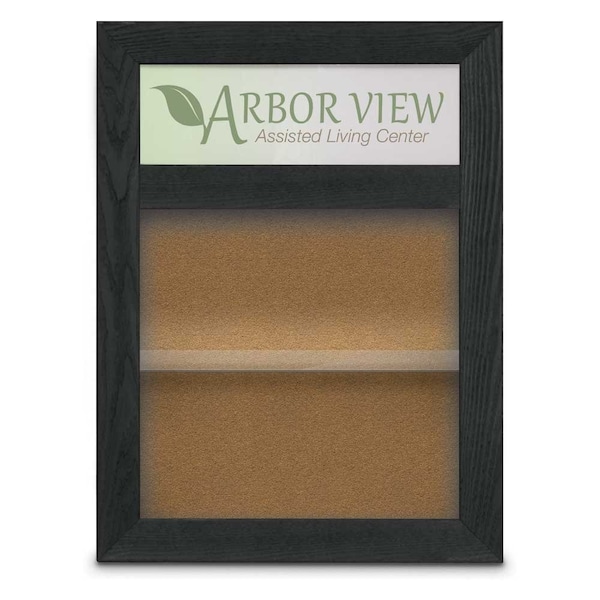 Outdoor Enclosed Combo Board, 48"x36", Bronze Frame/Black Porc & Black